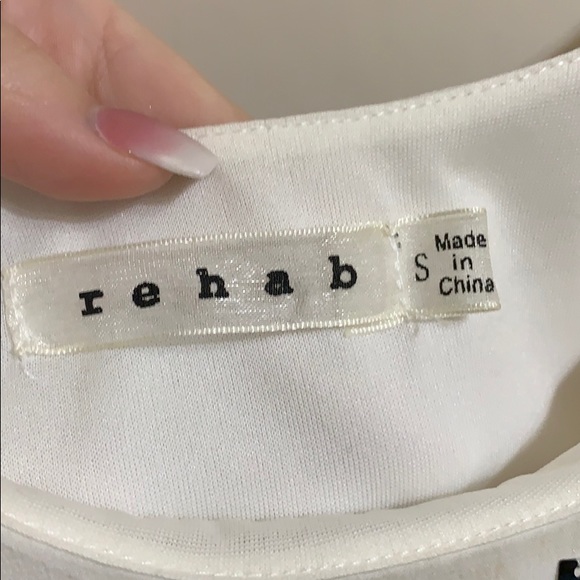Rehab- bohemian white dress with sequins- Small - Picture 6 of 6